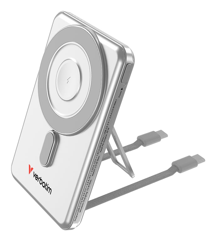 Verbatim 32276 bank mocy 5000 mAh Bezprzewodowe ładowanie Srebrny