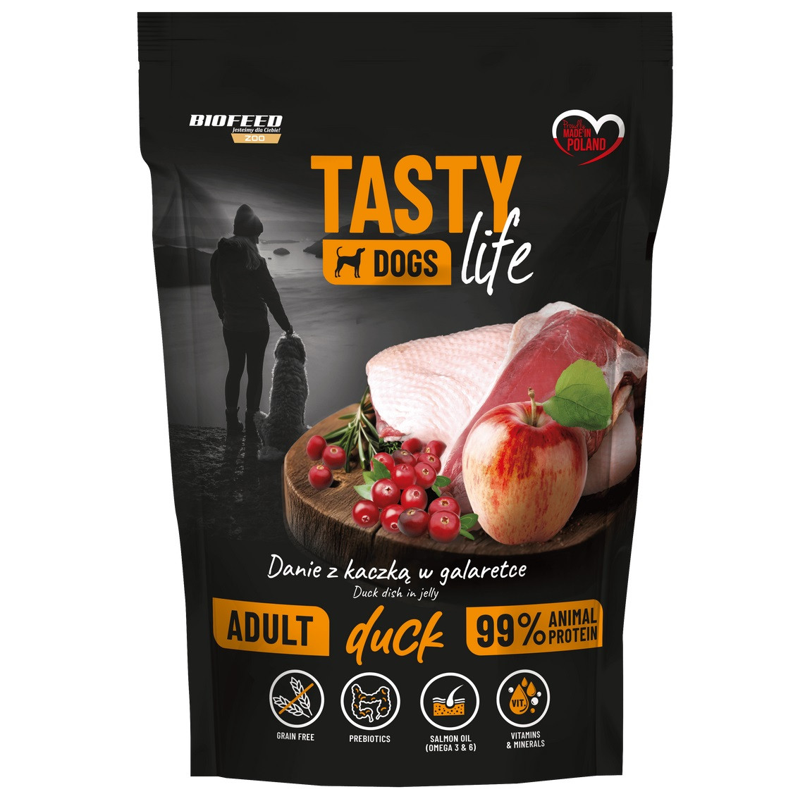 BIOFEED Tasty Dogs Life Kaczka - mokra karma dla psa - 500g