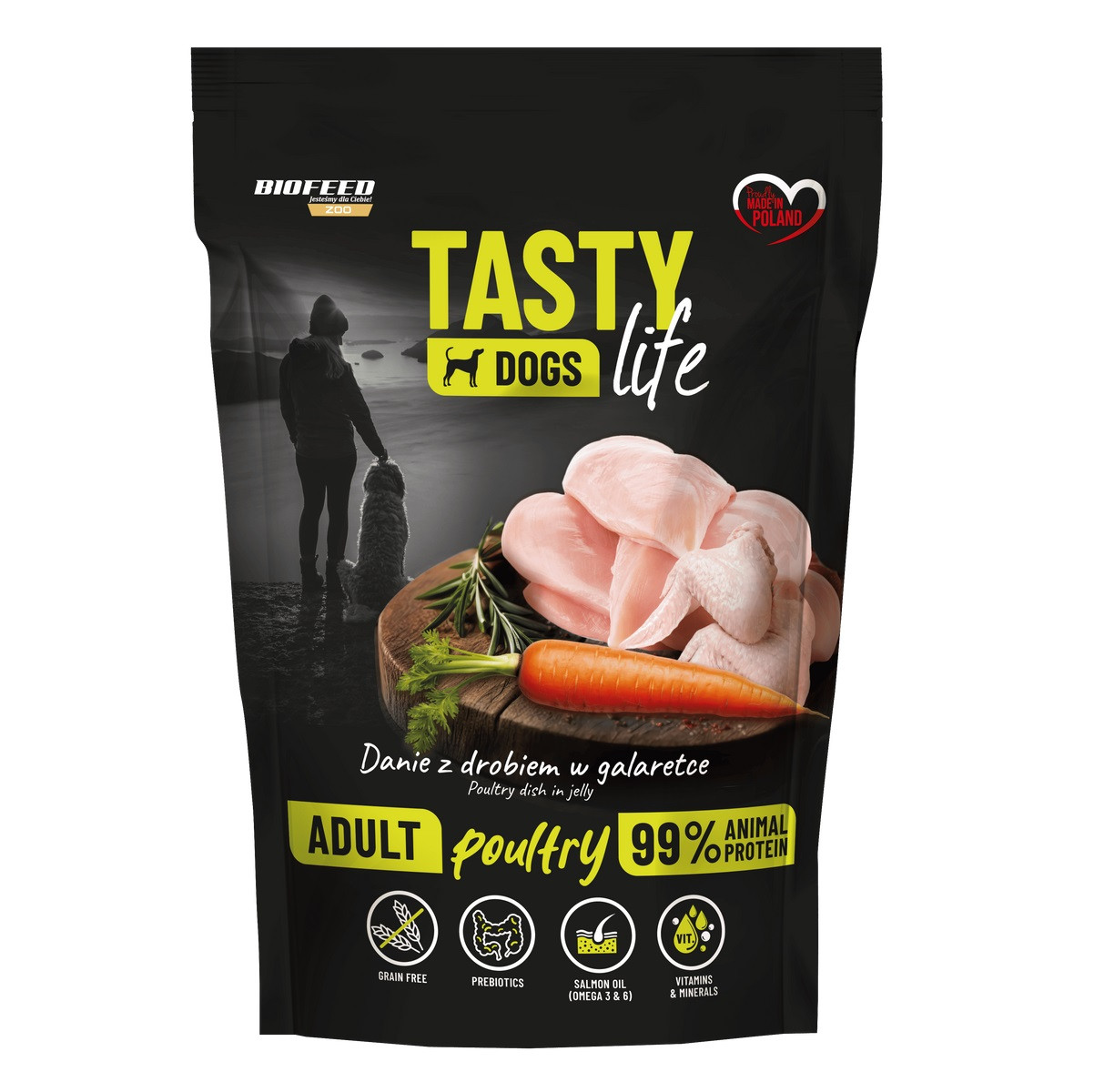 BIOFEED Tasty Dogs Life Drób - mokra karma dla psa - 500g