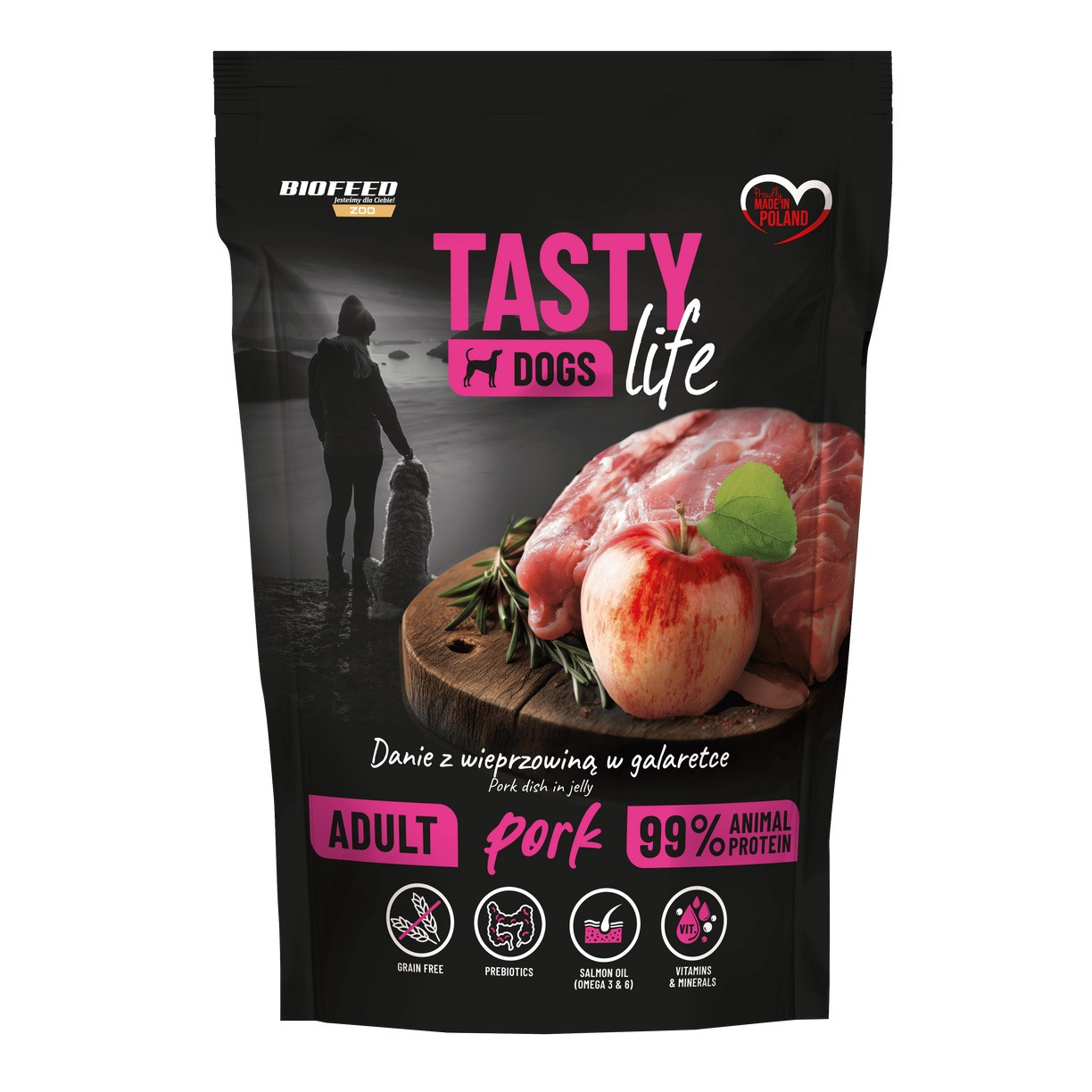 BIOFEED Tasty Dogs Life Wieprzowina - mokra karma dla psa - 500g