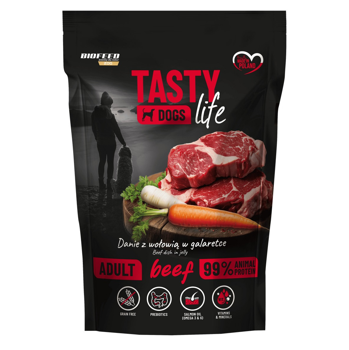 BIOFEED Tasty Dogs Life Wołowina - mokra karma dla psa - 500g