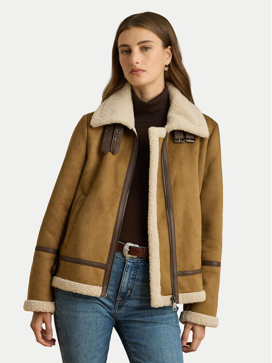 LAUREN RALPH LAUREN Kurtka z imitacji skóry 297P04122002 Brązowy Regular Fit