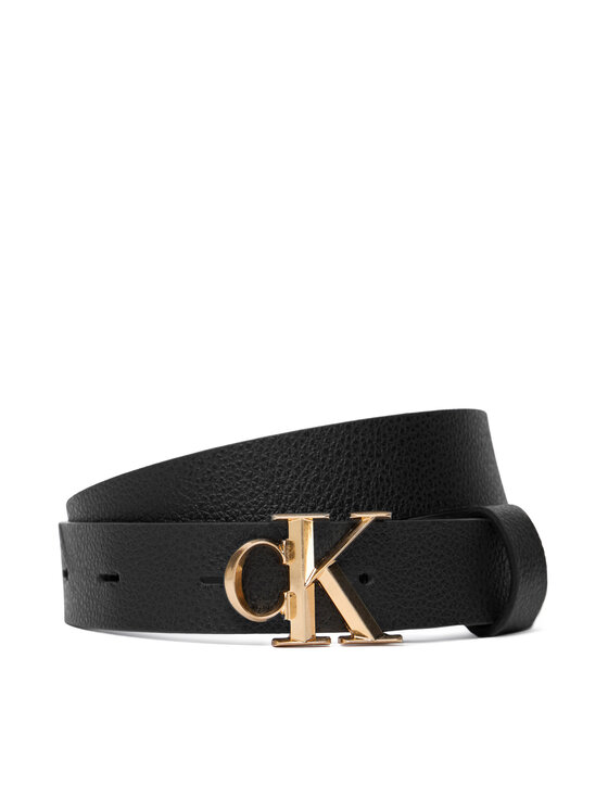 Calvin Klein Pasek Damski Facet Ck Buckle Pebble 25Mm LV04F7060G Czarny
