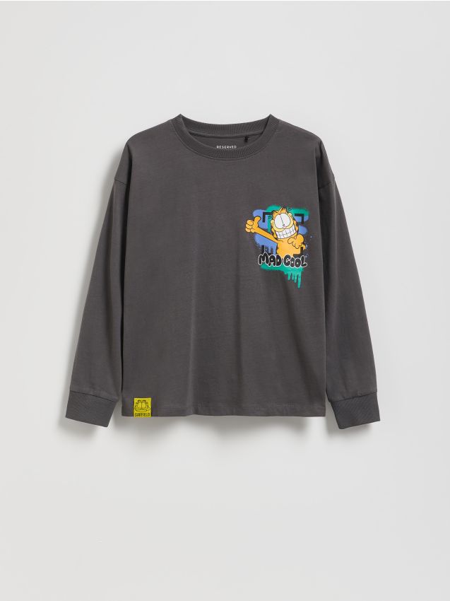 Reserved - Longsleeve GARFIELD - ciemnoszary