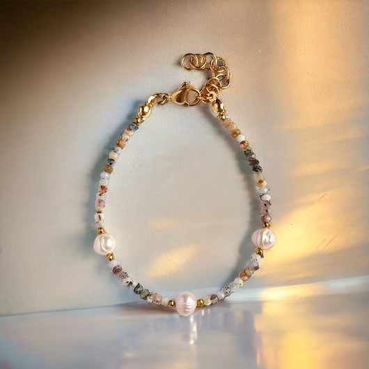 Bransoletka OPAL peruwiański & PERŁY