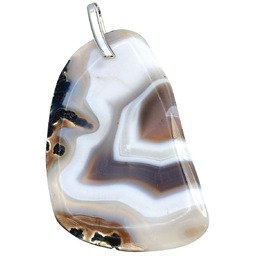 Agat Botswana Duży Wisiorek Srebro Unikat