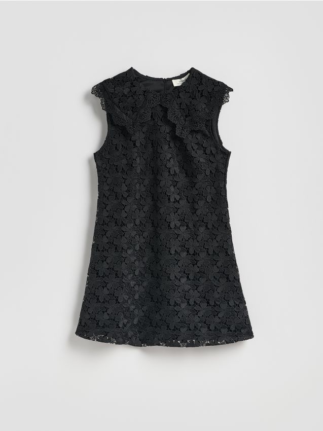 Reserved - Koronkowa sukienka - czarny
