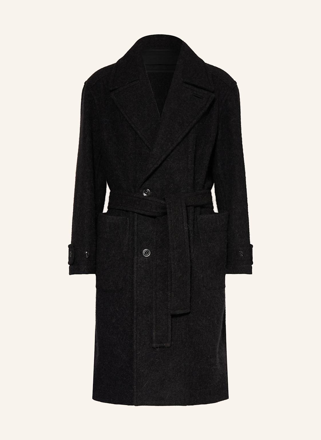 Lemaire Płaszcz Z Dodatkiem Alpaki schwarz