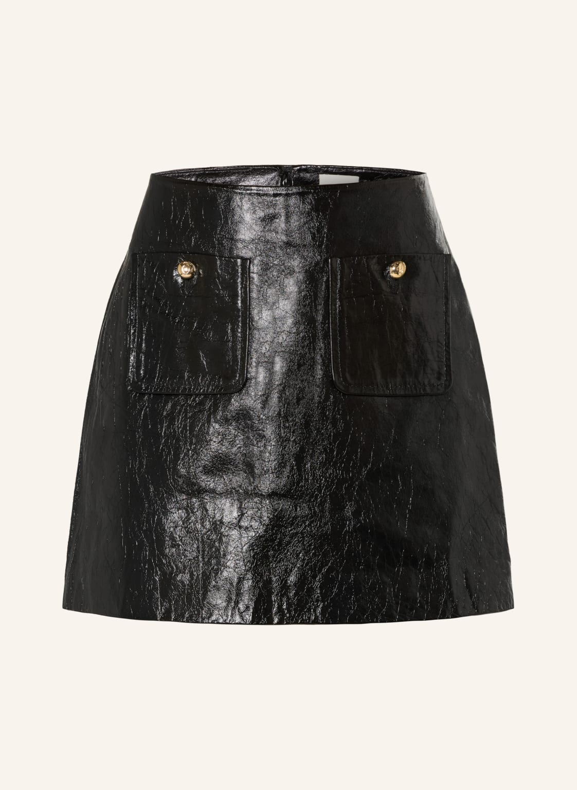 Claudie Pierlot Skórzana Spódnica schwarz