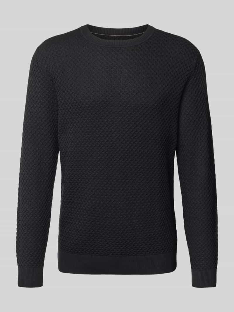 Sweter z dzianiny z fakturowanym wzorem model ‘BARKLEY’