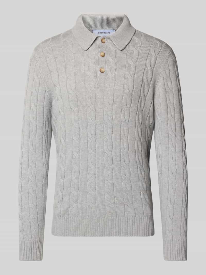 Sweter z dzianiny z kołnierzykiem polo