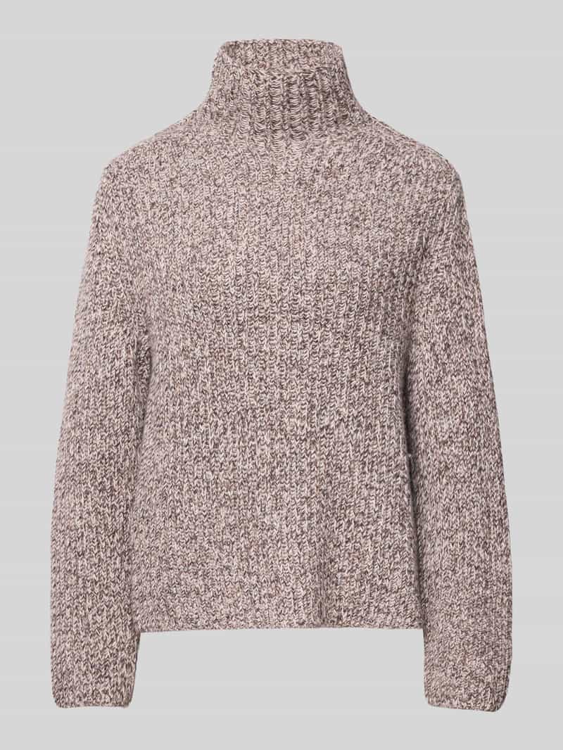 Sweter z dzianiny z prążkowaną stójką model ‘VARISA’