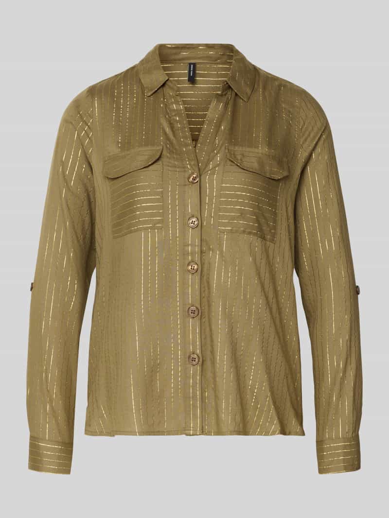 Bluzka koszulowa o kroju regular fit z mieszanki wiskozy model ‘BUMPY’