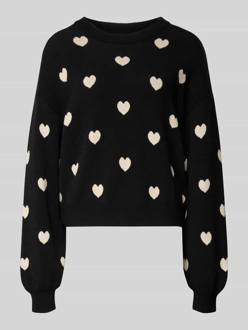 Sweter z dzianiny z bufiastymi rękawami model ‘CHARLOTT’