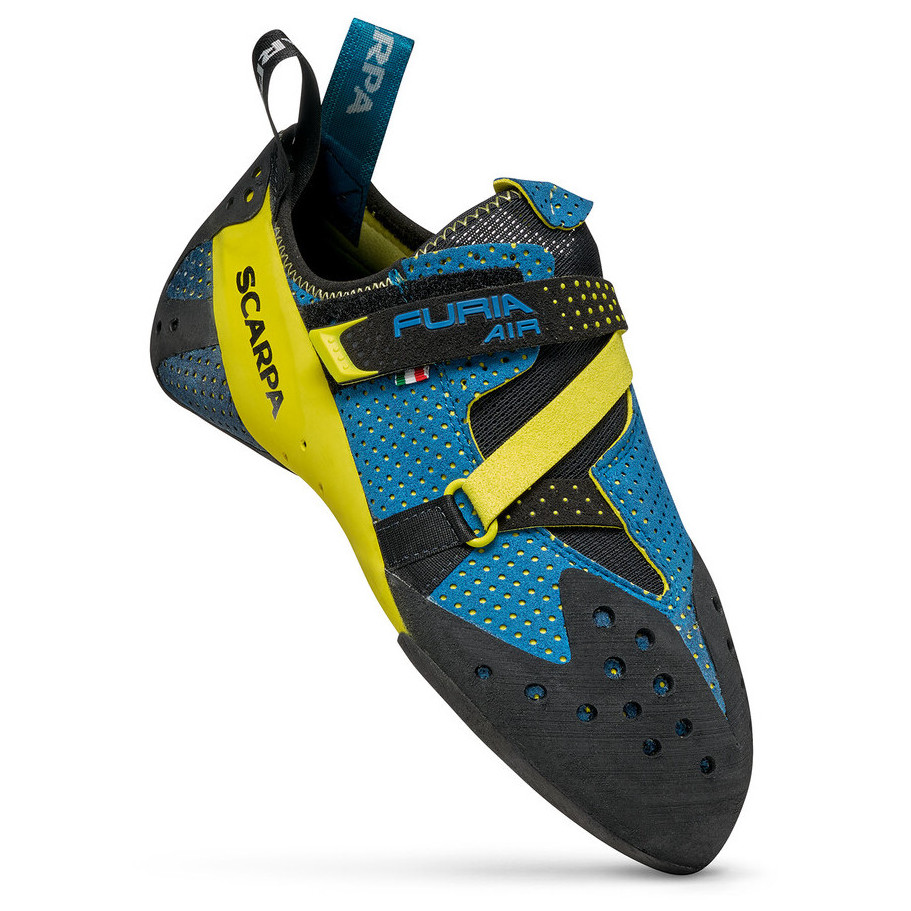 Scarpa Furia Air Buty wspinaczkowe, baltic blue/yellow EU 37 2020 Buty wspinaczkowe na rzepy 70059-37-baltic blue/yellow
