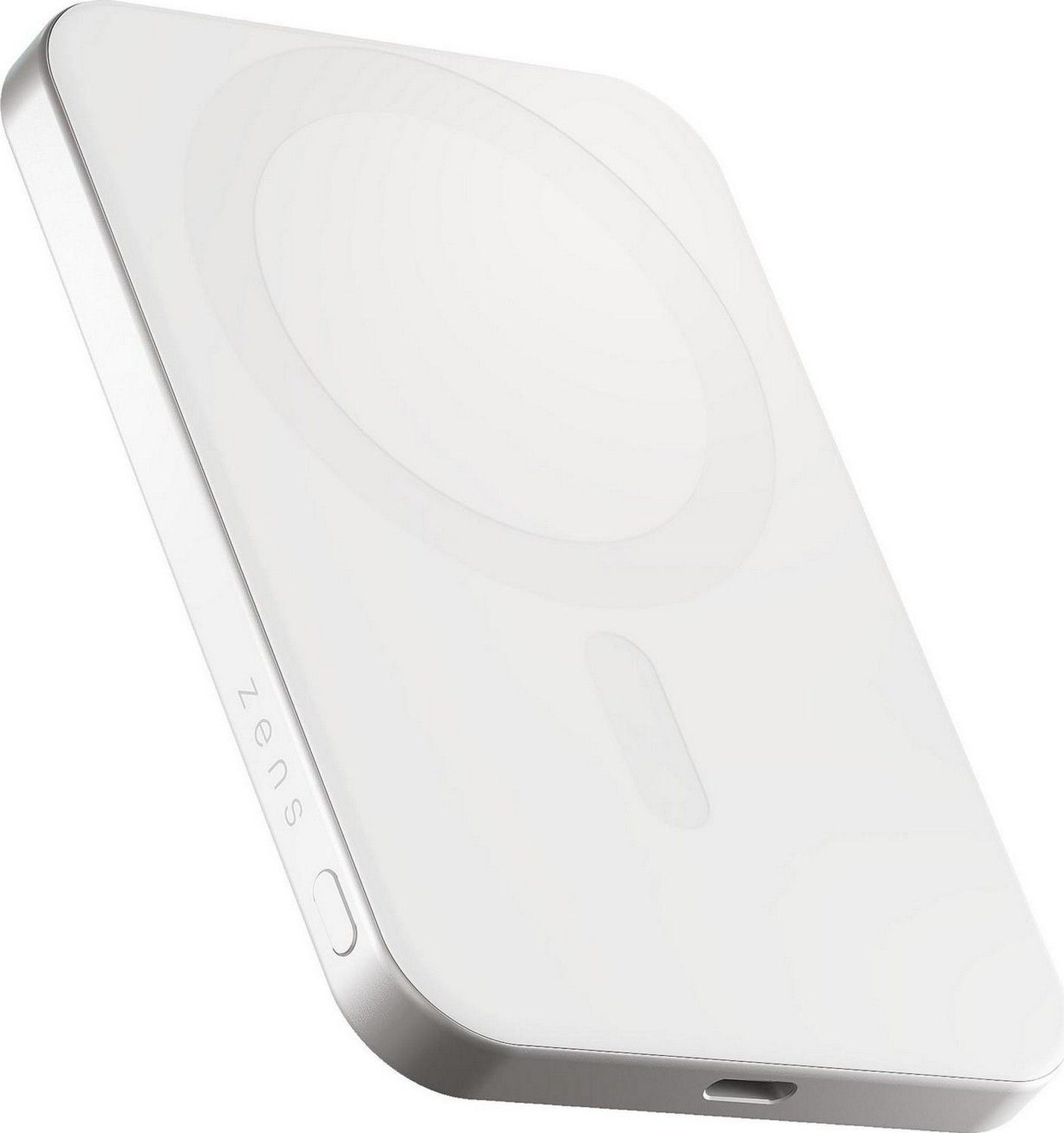 Zens Slim Qi2 Aluminium Powerbank 5000 mAh kompatybilny z MagSafe i Qi2 biały