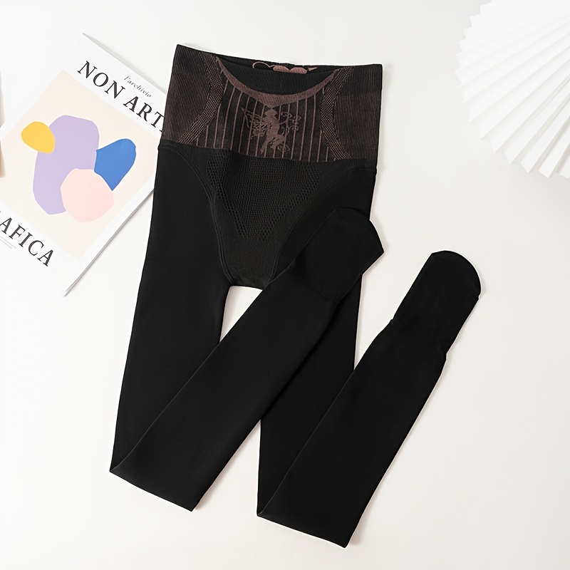 TEMU Pończochy modelujące talię dla kobiet, eleganckie skarpetki z siateczki do podnoszenia pośladków, dzianina odporna na zaciągnięcia, 75%