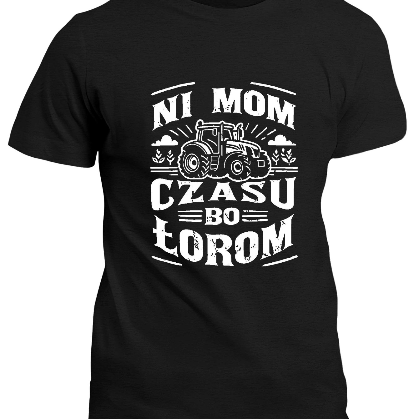 TEMU Zabawna polska humorystyczna powiedzonko, męska koszulka z krótkim rękawem Letni top, okrągły dekolt, styl casual, elastyczny materiał