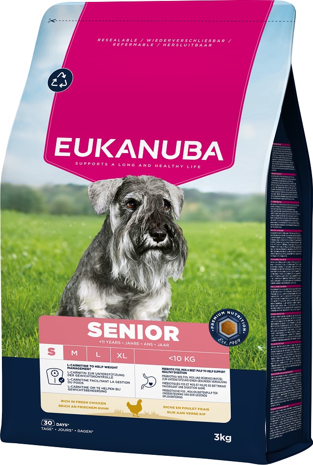 EUKANUBA Senior Small Breeds Chicken 3 kg sucha karmadla starszych psów ras małych bogata w świeżego kurczaka