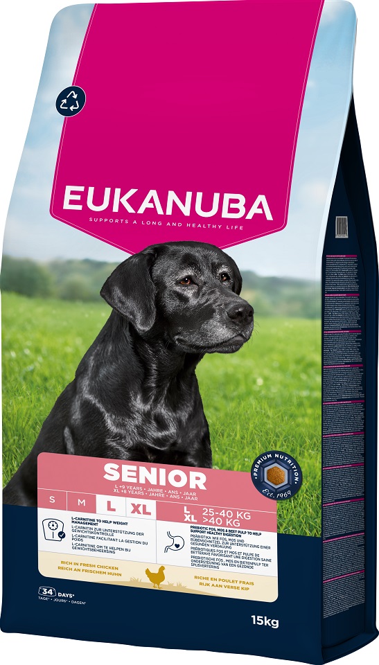 EUKANUBA Senior Large Breeds Chicken 15 kg sucha karma dla starszych psów ras dużych bogata w świeżego kurczaka