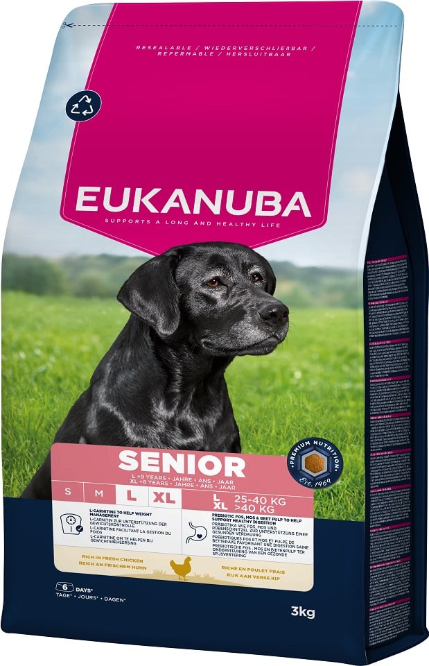 EUKANUBA Senior Large Breeds Chicken 3 kg sucha karma dla starszych psów ras dużych bogata w świeżego kurczaka