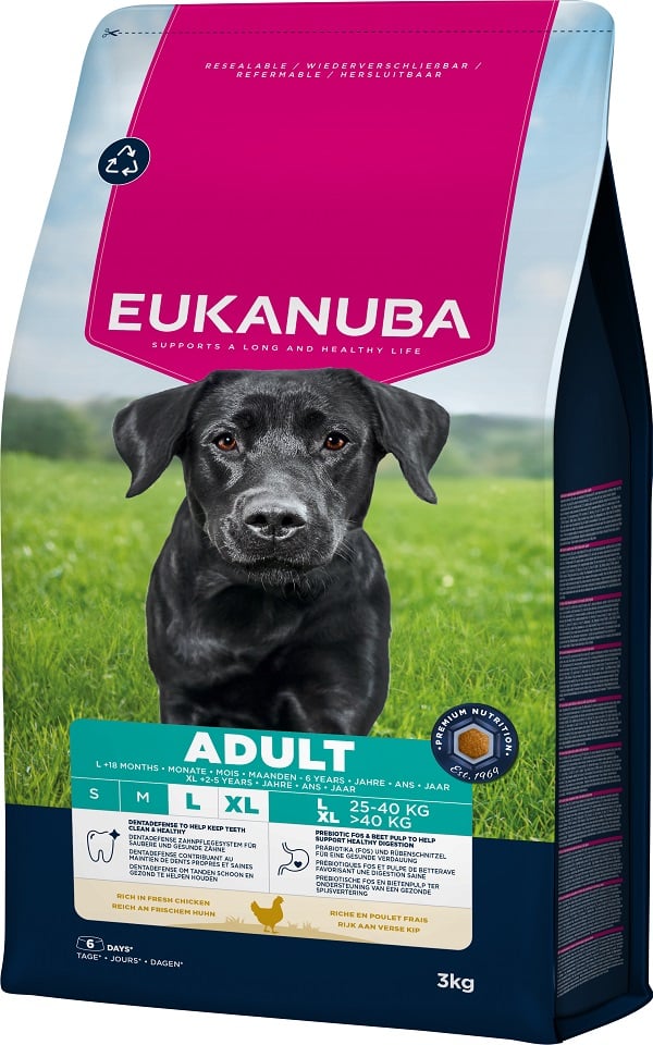 EUKANUBA Adult Large Breeds Chicken 3 kg sucha karma dla psów dużych ras bogata w świeżego kurczaka