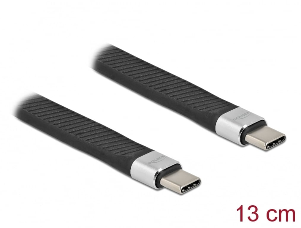 DeLOCK Płaski kabel wstążkowy USB 3.2 Gen 2 FPC z USB Type-C do USB Type-C 13 cm PD 5 A E-Marker 86939