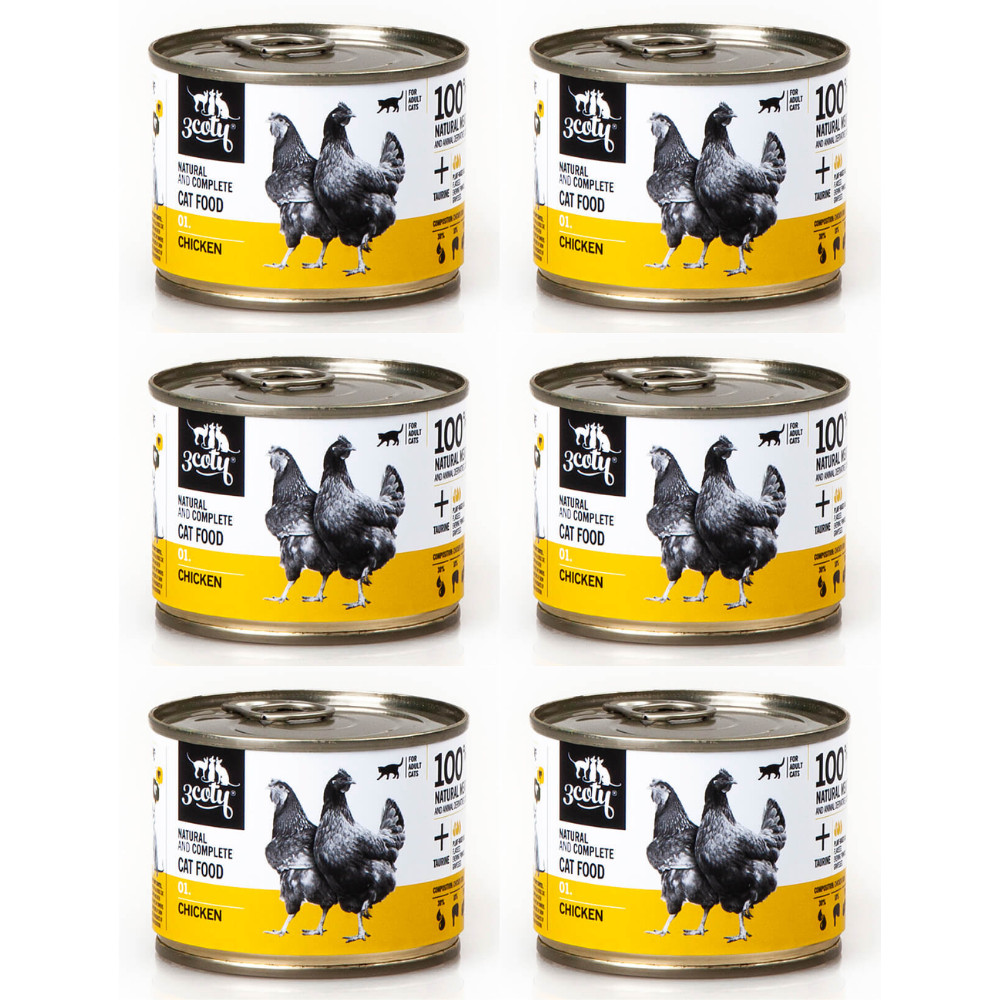 3COTY 01. Kurczak - mokra karma dla kota - 6x180g