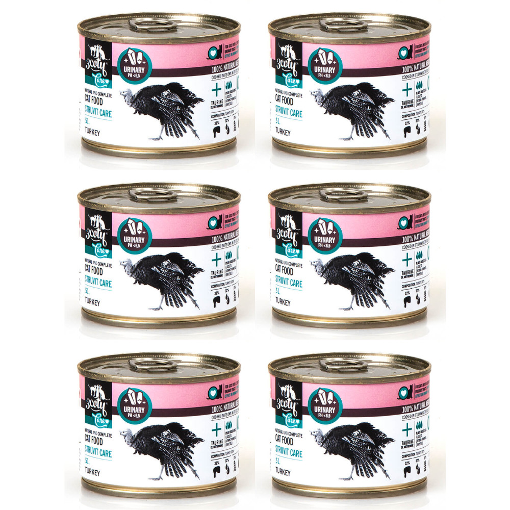 3COTY 51. Indyk Struvite Care- mokra karma dla kota - 6x180g