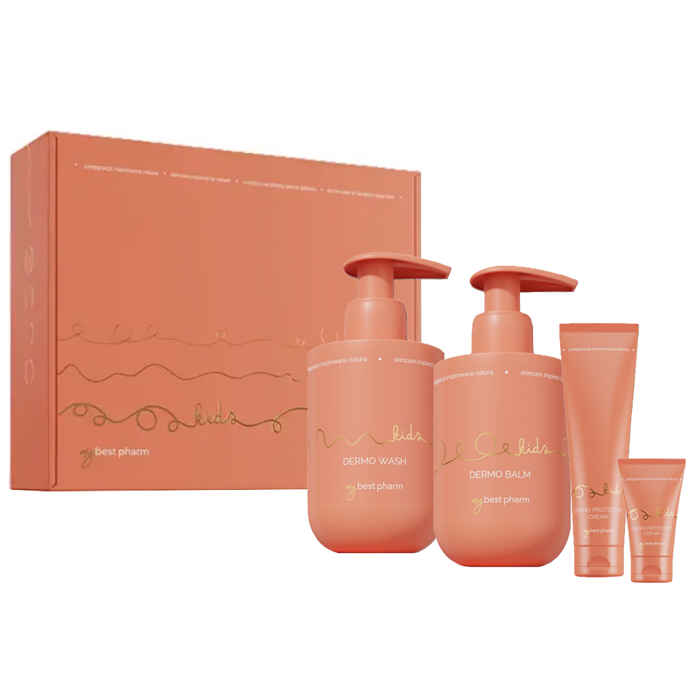 Zestaw MyBestDermo Kids, krem, 30 ml + krem, 100 ml + żel pod prysznic, 200 ml + balsam, 200 ml