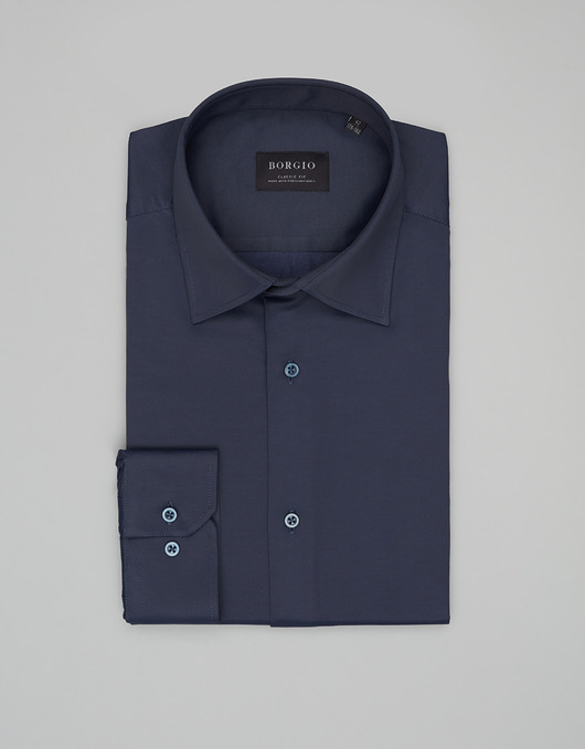 Koszula lumia 00639 długi rękaw granatowy classic fit