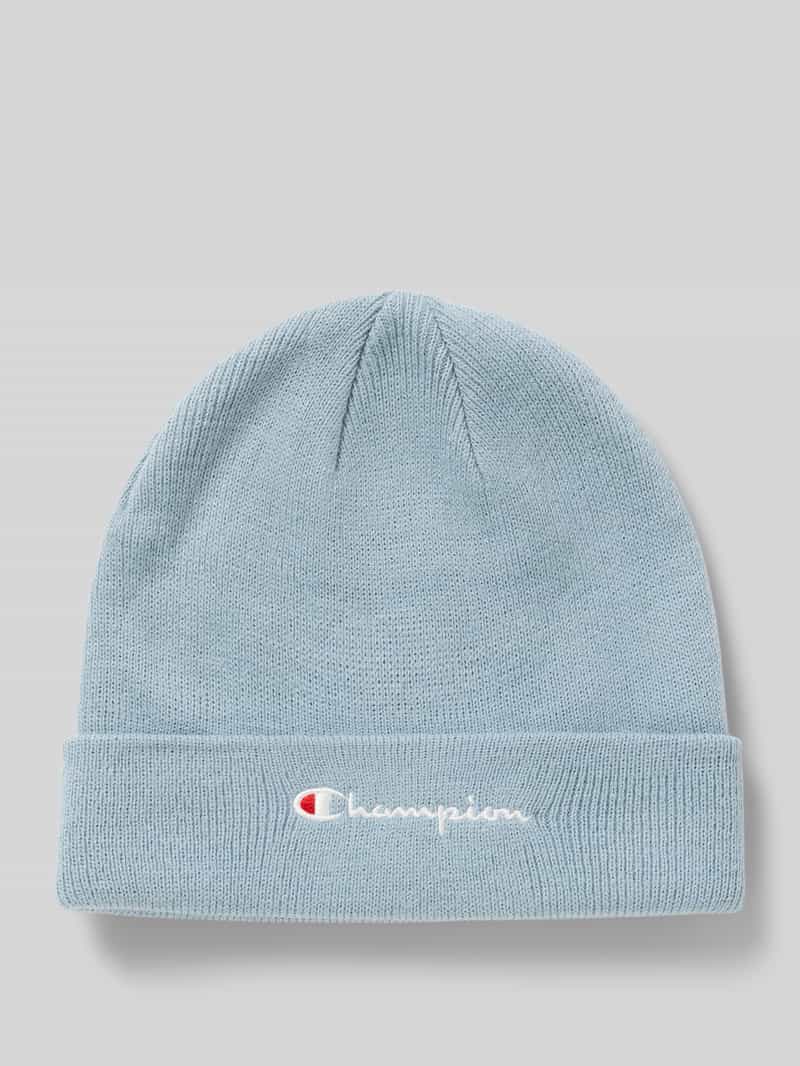 Czapka beanie z szerokim brzegiem i wyhaftowanym logo