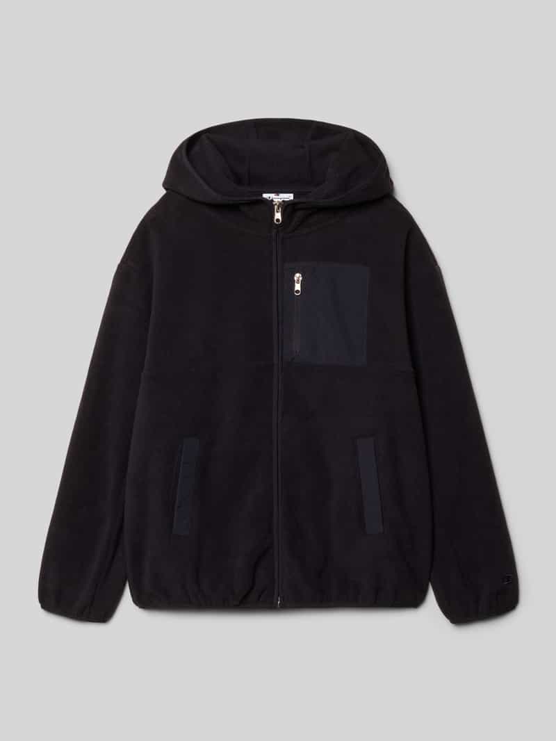 Bluza rozpinana z kapturem i wpuszczanymi kieszeniami