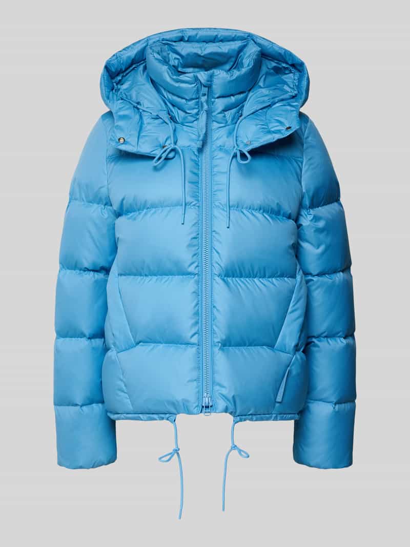 Kurtka puchowa o pudełkowym kroju z odpinanym kapturem