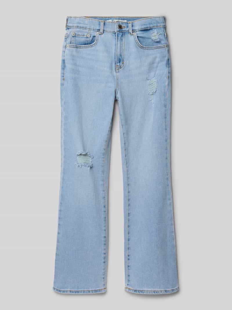 Jeansy o rozkloszowanym kroju z 5 kieszeniami i detalem z logo