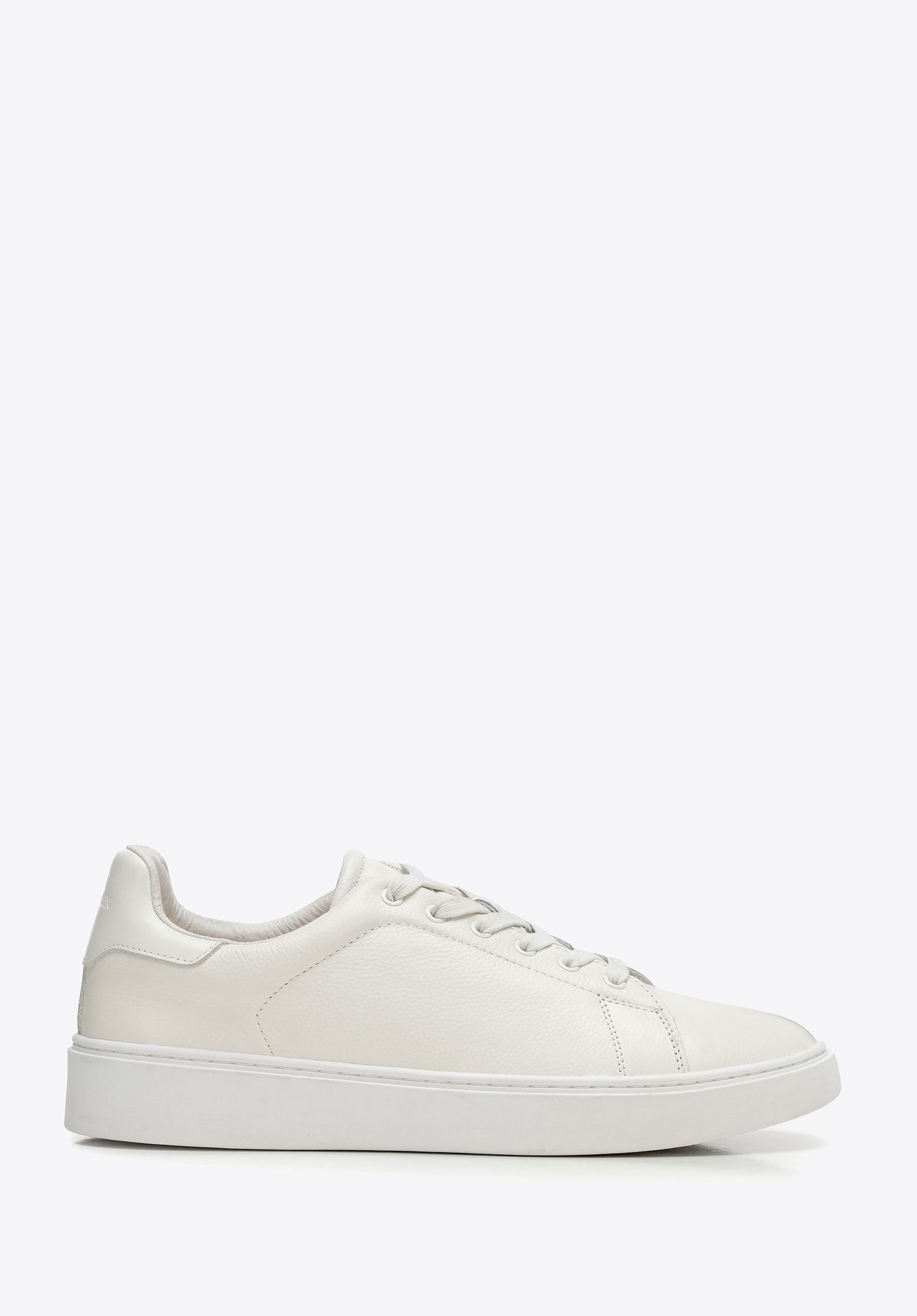 Męskie sneakersy ze skóry naturalnej licowej kremowe