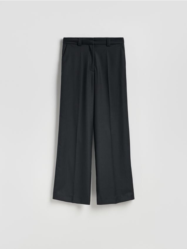 Reserved - Spodnie z wełną - czarny