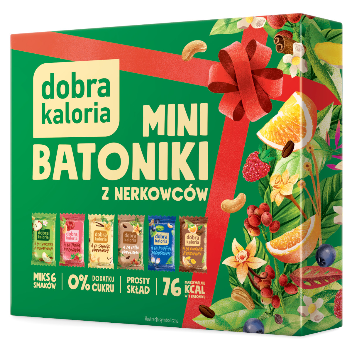 Dobra Kaloria Mini batoniki z nerkowców Mix smaków 102 g - słodycze lub przekąska