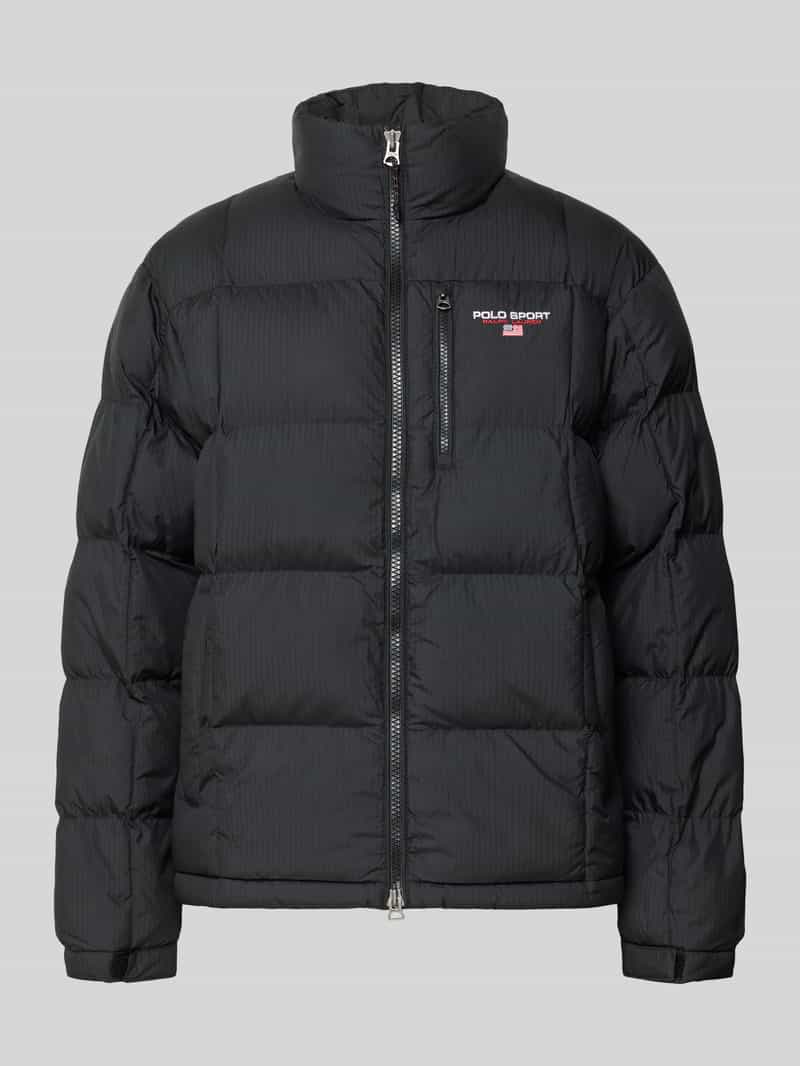 Kurtka pikowana z wyhaftowanym logo