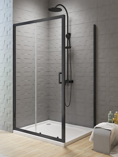 New Trendy Kabina prostokątna 110x90 cm profile czarny mat K-5151 New Varia