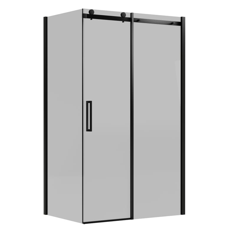 Kabina prysznicowa prostokątna 140x80x200 cm Laurena Black czarne profile szare szkło