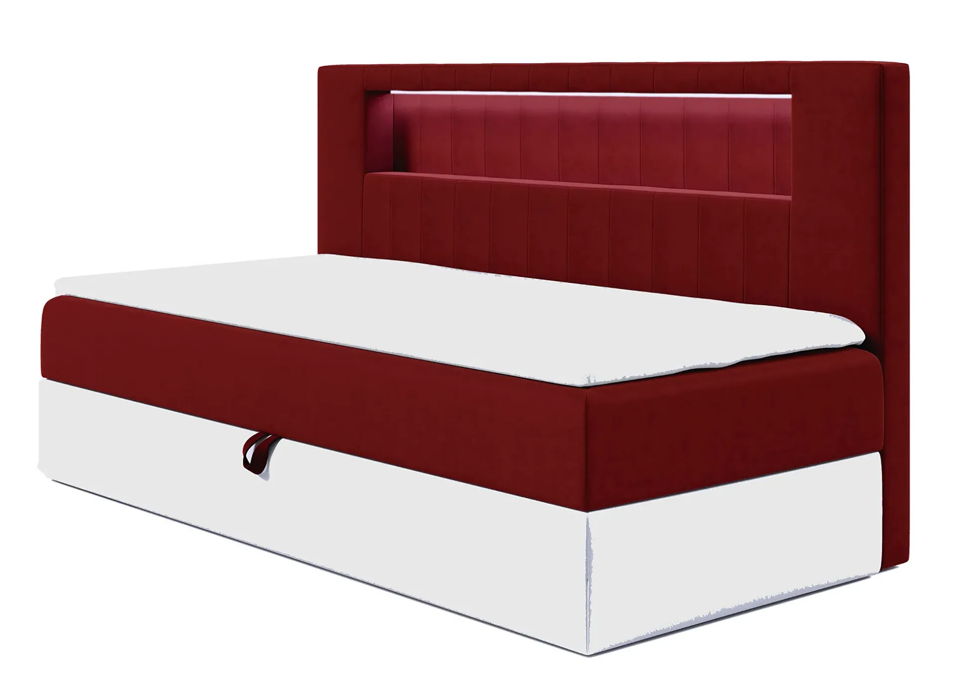 Czerwone łóżko kontynentalne z pojemnikiem 3 rozmiary A8-D39