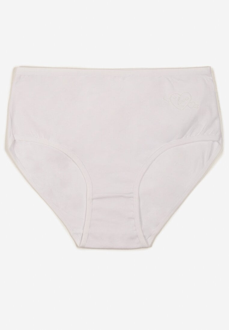 Białe Gładkie Majtki Figi z Bawełny Idina