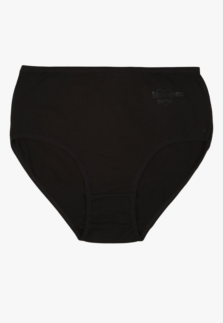 Czarne Gładkie Majtki Figi z Bawełny Idina
