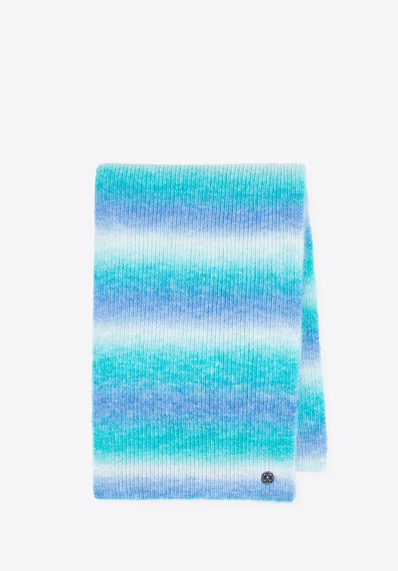 Szalik damski w stylu ombre biało - niebieski