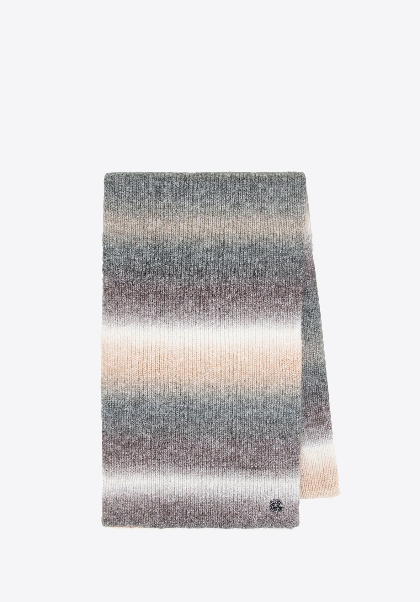 Szalik damski w stylu ombre szaro - beżowy