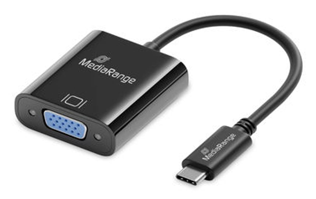 MediaRange MRCS229 adapter kablowy 0,2 m USB Type-C VGA (D-Sub) Czarny