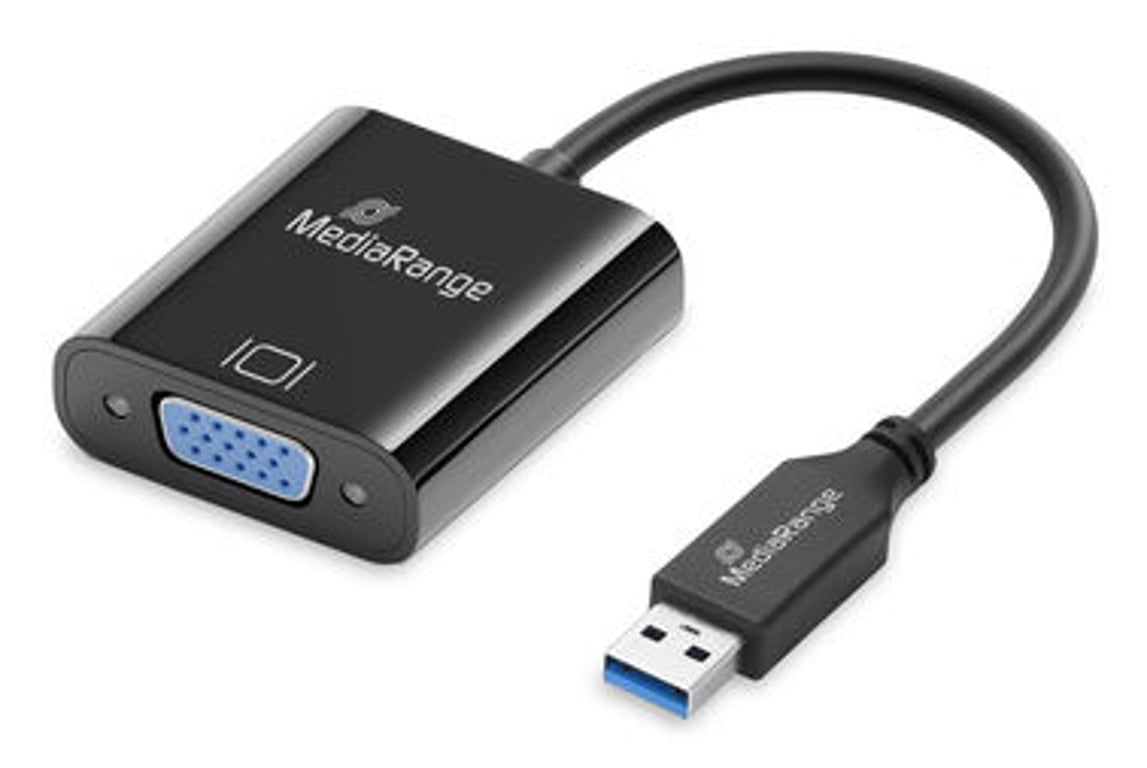 MediaRange MRCS230 adapter kablowy 0,2 m USB Typu-A VGA (D-Sub) Czarny