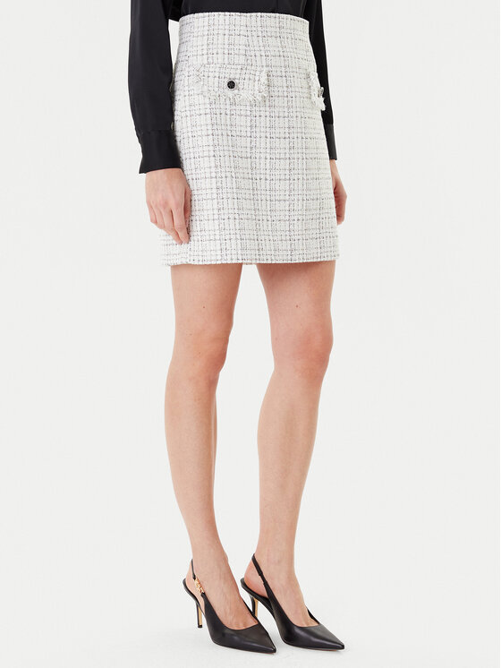 Guess Spódnica mini W5YD15 WHDB2 Biały Regular Fit