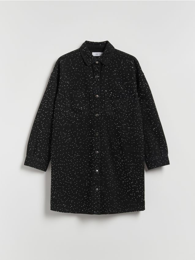 Reserved - Sukienka ze strasem - czarny